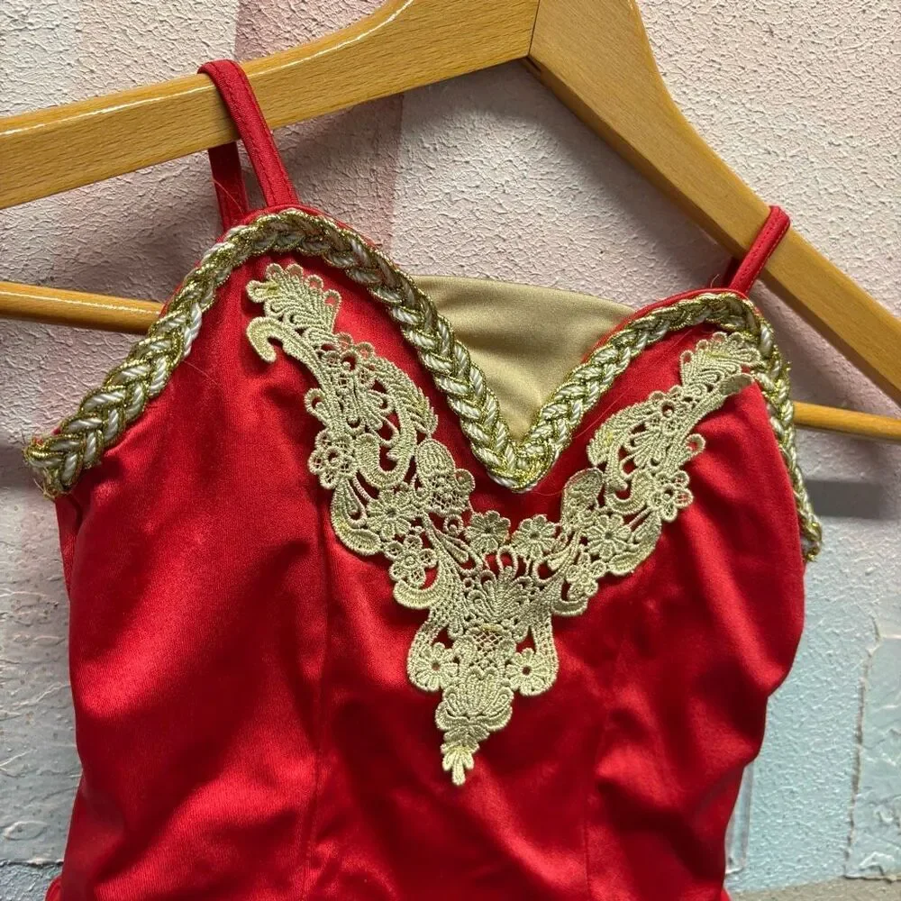 Weissman 10922 Holiday Christmas Nutcracker Ballet Dress Dance Costume Red Gold